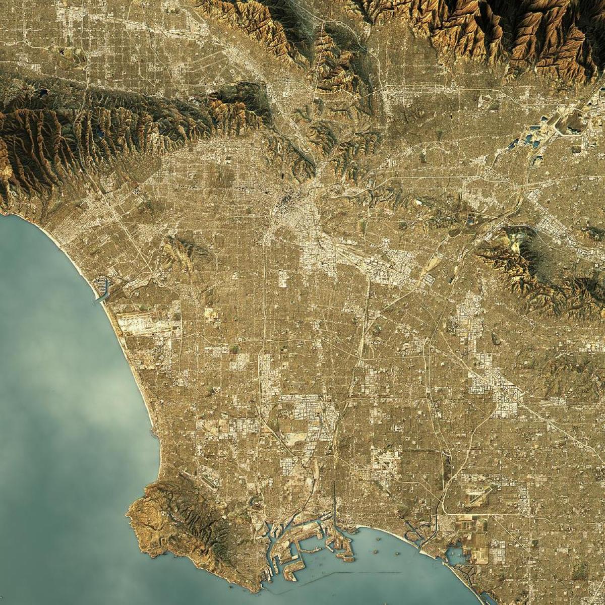 Mappa altimetrica di Los Angeles