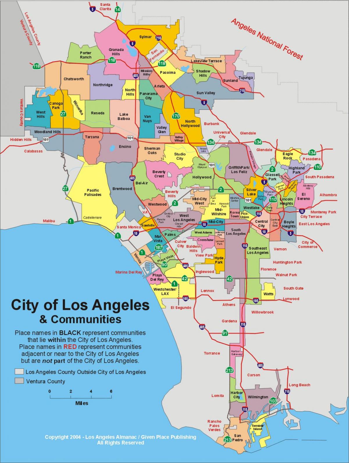 Mappa dei quartieri di Los Angeles